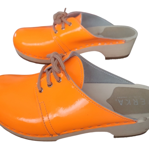Verka Swedish Neon Orange Women's Clogs Sz 39 US 8-8.5 - Picture 9 of 16